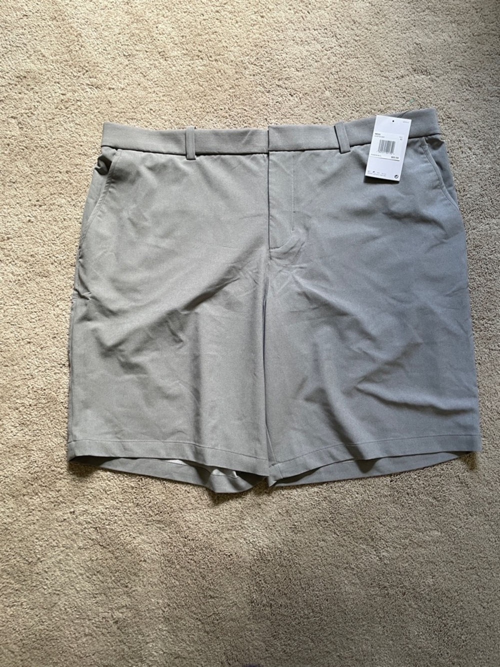 Nike Men's Light Gray Flat Front Performance Shorts